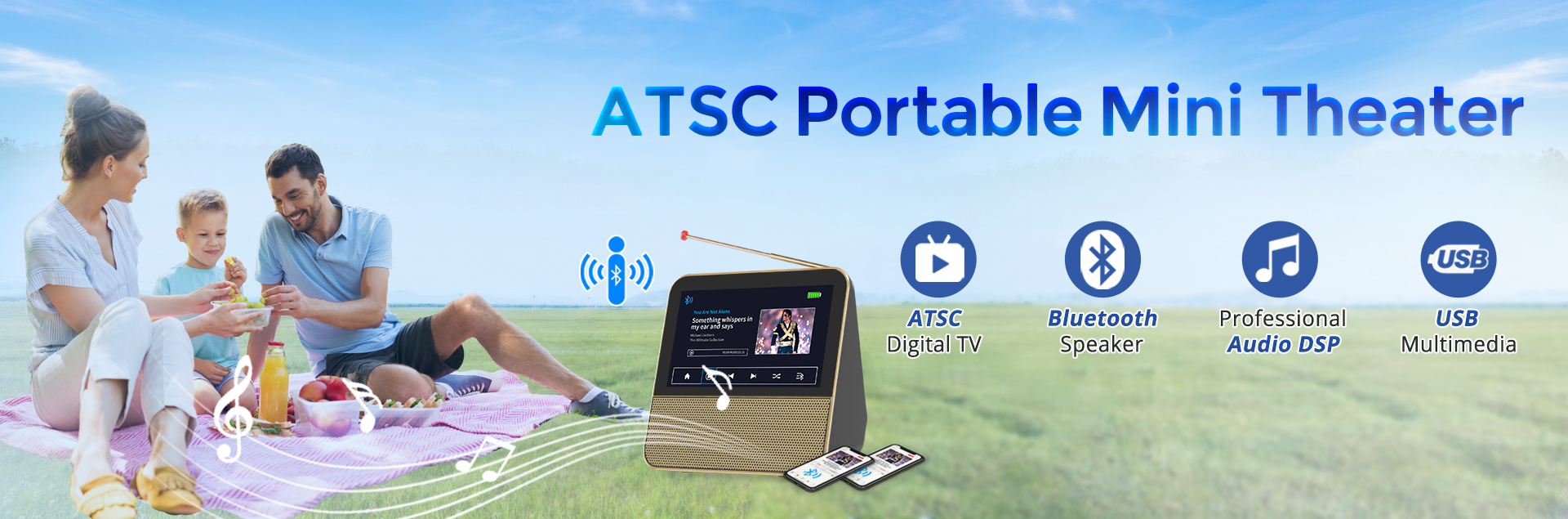 ATSC Portable TV with Bluetooth